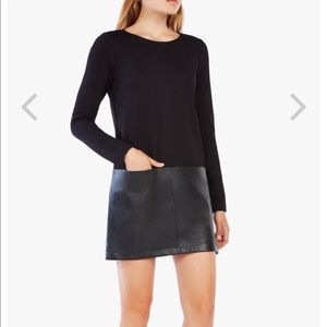 Jaylinn Faux-Leather-Blocked Dress